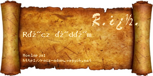 Rácz Ádám névjegykártya